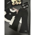 シャネル子供服 ジャージ キッズ ハイブランド Chanel 女の子 セットアップ 春秋服 長袖 トレーナー スポーツパンツ 子供 上下セット 可愛い レザーショートパンツ 女の子 カジュアル 90¬160cm 