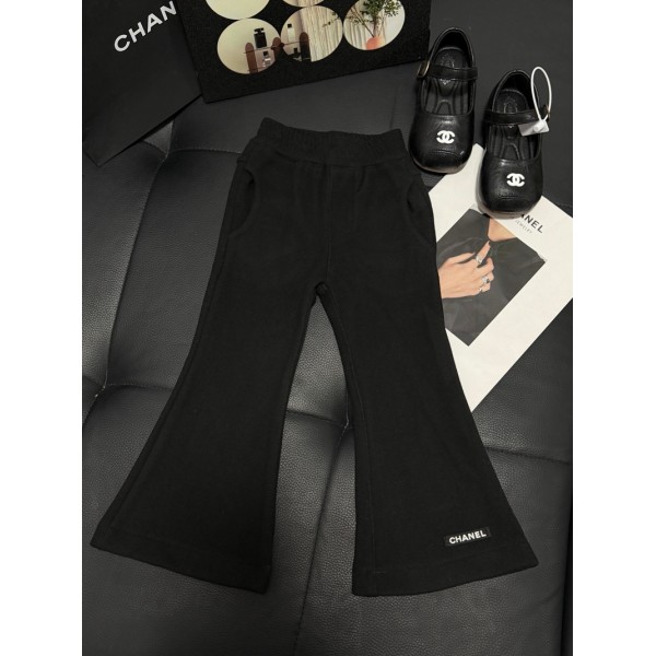 シャネル子供フレアパンツ ガールズ 女の子 Chanelロングパンツ キッズ 子供服 90-150cm 長ズボン 厚手 ジュニア キッズパンツ ワイドカーゴパンツ ゴムウエスト コットン スポーティ ファッション 幼稚園 学校 スポーツ 