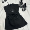 ハイブランドシャネルワンピース キッズ Chanel 女の子 半袖 子供服 ガールズ ドレス カジュアル 韓国 夏服 ココマーク おしゃれ 可愛い ゆったり リゾートワンピース aライン かわいい シンプル 120-170cm 和風 春 通学 通園 大きいサイズ 誕生日 プレゼント