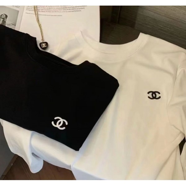 Chanel シャネルブランドtシャツ上着カジュアル ペアルック ハイブランド半袖tシャツ男女兼用ブランドtシャツ高品質20代 30代40代tシャツ 激安パロディ S-4XL