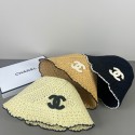 ハイブランドシャネル編み込み帽子 レディース Chanel麦わら帽子 ハット ストローハット レディース 日焼け uvカット 日除け帽子 小顔効果 つば広 春夏 