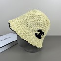 ハイブランドシャネル編み込み帽子 レディース Chanel麦わら帽子 ハット ストローハット レディース 日焼け uvカット 日除け帽子 小顔効果 つば広 春夏 
