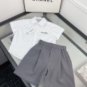 ブランドシャネル子供シャツ キッズ  Chanel子供服 セットアップ 男の子 夏服 半袖 Tシャツ ハーフパンツ ボーイズ 2点セット スウェット 上下セット なつふく カジュアル ゆったり おしゃれ 90-160CM