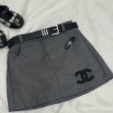ChanelキッズAラインスカート シャネルミニスカート インナーパンツ付き 子供服 女の子 ガールズ 可愛い リボン 膝上 ストレッチウエスト 学院風 オールシーズン対応 小学生 中学生 通学 通園 110-160cm