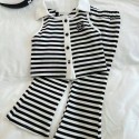 ブランドシャネル女の子 夏服 Chanel キッズノースリーブ Tシャツ フレアパンツ 上下セット 2点セット ゆったり 韓国風 おしゃれ 可愛い 子供服 ジュニア服 洋服 カジュアル 80-150cm
