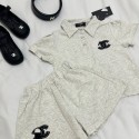 ブランドシャネル子供服 女の子 セットアップ 夏服 半袖 Chanel ガールズポロシャツ ハーフパンツ 上下セット 子供 ジャージ パンツセット 80-120cm 女の子 カジュアル 韓国 お洒落 可愛い 女の子 半袖 Tシャツ セットアップ キッズ 通園 通学 普段着