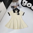 ブランドシャネル子供ワンピース 半袖 Chanel キッズドレス 軽量 通気性ポロワンピース フォーマル カジュアル 無地 通学 子供服 女の子 ガールズ ジュニア 80-150cm