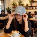 ブランドシャネルキャップ デニムキャップ 深め CHANEL帽子 サイズ調整ストラップ付 レディース 春 夏 秋 冬 ベースボール帽子 デニム カジュアル 紫外線対策 日焼け対策 日差し対策