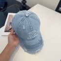 ブランドシャネルキャップ デニムキャップ 深め CHANEL帽子 サイズ調整ストラップ付 レディース 春 夏 秋 冬 ベースボール帽子 デニム カジュアル 紫外線対策 日焼け対策 日差し対策