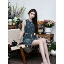 ハイブランド Chanel レディース ノースリーブ デニム シャネルジャンパースカート 夏ワンピース カジュアル ひざ丈 オールインワン 大人 ワンピ リゾート S¬L