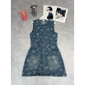 ハイブランド Chanel レディース ノースリーブ デニム シャネルジャンパースカート 夏ワンピース カジュアル ひざ丈 オールインワン 大人 ワンピ リゾート S¬L