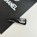 Chanel シャネルブランドヘアピン 黒 レザー 前髪クリップ 長方形 小さめ ヘアアクセサリー 髪留め 髪飾り パッチンピン シンプル おしゃれ 気質 卒業式 結婚式 入学式 発表会