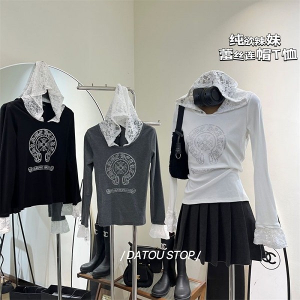 クロムハーツ Chrome Heartsブランドtシャツカットソー コピーブランドtシャツハイブランド長袖tシャツ女の子tシャツ 韓国 ブランド