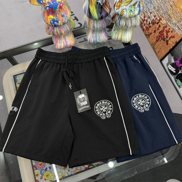 Chrome Hearts ブランド ハーフパンツ メンズ 冷感 カジュアル クロムハーツ 半ズボン ジャージ下 ショートパンツ スポーツ ハーフ フィットネスパンツ サイド文字デザイン 夏服 S-  5XL 