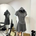 Chrome Hearts レディース セットアップ 夏 ジップ クロムハーツ半袖ポロシャツ スウェット ショートスカート 2点セット 薄手 カジュアル 人気 おしゃれ 韓国風 運動着 部屋着 ルームウェア スポーツウェア 