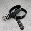 クロムハーツブランドレザー ベルト メンズ PU革 帯のみ Chrome Hearts スタッズベルト 交換用 個性スタッズ  トゲ 黒色 カジュアル ロック パンク バンド ブラック