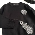 ハイブランドChrome Hearts キッズ ニットセーター 男の子 女の子 クロムハーツ子供セーター クルーネック 長袖 丸首 春秋冬 おしゃれ シンプル 子供服 通学 ボーイズ ガールズ 上着 インナー 防寒90-150cm 