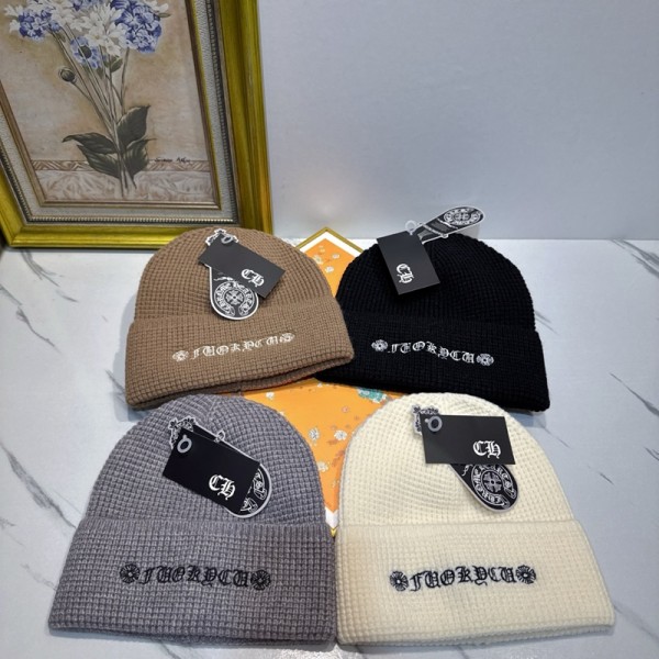 ハイブランドChrome Heartsクロムハーツニット帽 ビーニー メンズ レディース 帽子 ビーニー帽 ニットキャップ 防寒 暖かい ビーニー 折り返し 無地 男女兼用 春秋冬
