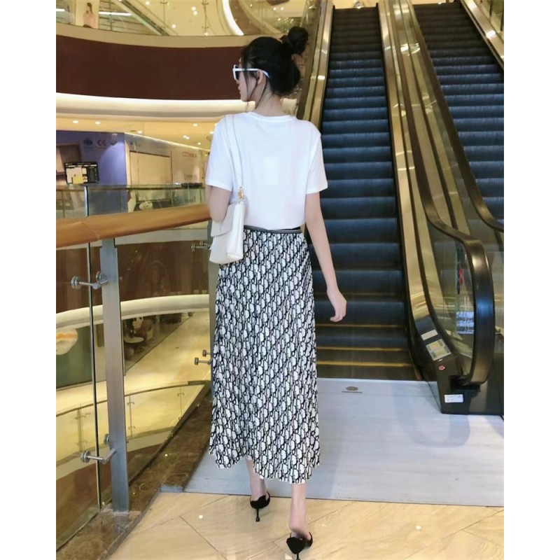 Dior レディース 夏服 tシャツ スカート ディオール 上下セットアップ ...