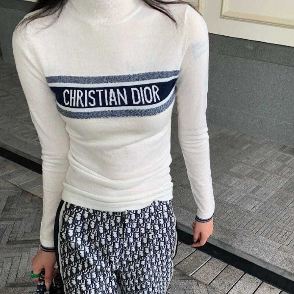 ディオール Dior シャツ 長袖 ニット製 カジュアル 秋 ハイネック シンプル 定番
