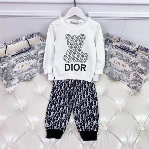 Dior ディオール 2点セット 子供服 裏起毛 秋冬 潮流 男女通用 ファションおしゃれ 韓国風 普段着 通学 登山