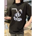 Dior ディオールtシャツハイブランド夏ブランドtシャツオーバーサイズ韓国 パチモン tシャツtシャツ ユニセック ブランド 黒白 ファション 人気