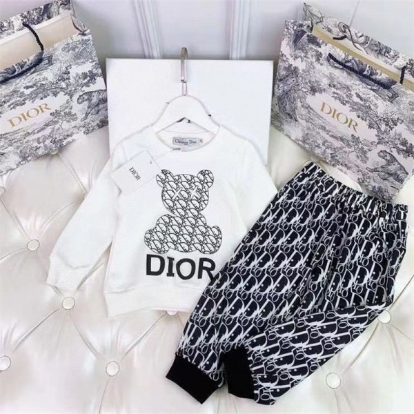 Dior ディオールスウェットハイブランドキッズ ジャージ 上下セット 男の子 スウェットシャツ 100 - 160cm 裏起毛 セットアップ パーカー スウェットパンツ フード付き トレーナーウェア ジュニア 春秋 秋冬 長ズボン スポーツウェア 軽量 防寒 防風 通学 運動着 ベビー服
