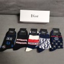 Dior ディオールブランド ストッキング 大人気コットン 靴下 メンズ 通気性浅口ソックス 女の子好き 韓国ブランドソックス 男女兼用 ファッション