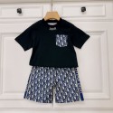 ディオール子供服 男の子 半袖tシャツ Dior キッズ用ショートパンツ 短パン 女の子 綿 上下セットアップ 夏服 キッズ 男女兼用 上着 カジュアル 90 - 160cm