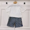ディオール子供服 男の子 半袖tシャツ Dior キッズ用ショートパンツ 短パン 女の子 綿 上下セットアップ 夏服 キッズ 男女兼用 上着 カジュアル 90 - 160cm
