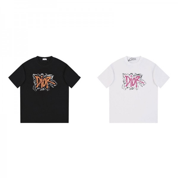 Dior ディオールブランドtシャツカットソー コピー夏tシャツブランドかわいいブランドtシャツ高品質Tシャツカットソー ペアカップル M - 4XL