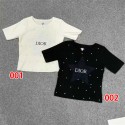 ディオールサマーニット レディース 夏 ブランド Dior リブニット S - XL トップス ニット 半袖 ハーフスリーブ スリム 着痩せ