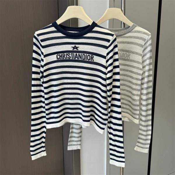 ブランドディオールレディース 長袖ニット Dior トップス プルオーバー アウター ニットセーター  S - XL 長袖セーター ニットトップス ニット ラウンドネック 薄手 おしゃれ カジュアル きれい