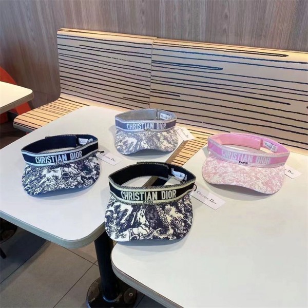 ブランドディオールサンバイザー レディース Dior 日除けキャップ 紫外線対策 UVカット 接触冷感 日焼け防止 吸汗 小顔 キャップ日除け帽子 自転車 飛ばない テニス ゴルフ スポーツ 散歩 旅行 アウトドア 春 夏
