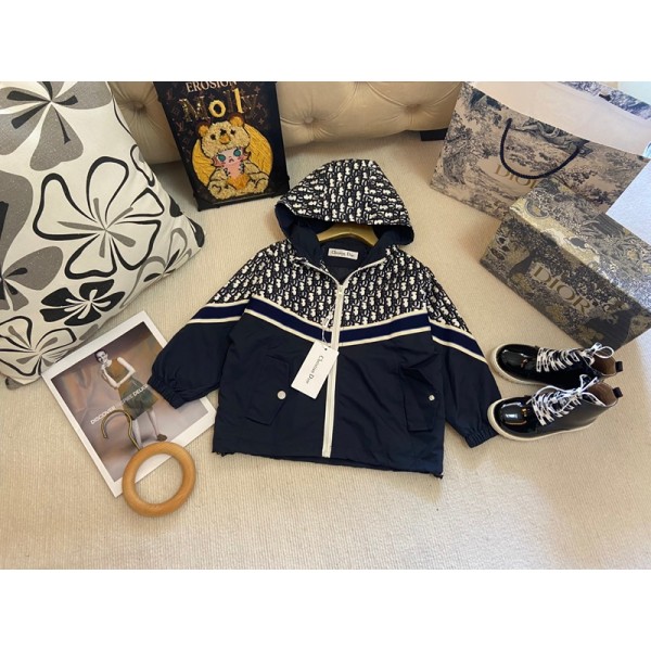 ブランド ディオールジャケット キッズ 男の子 パーカー Dior ウインドブレーカー フード付き スポーティー アウトドア 子供服 アウター 撥水 軽量 通気速乾 登山 ファッション90¬160cm  