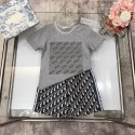 ブランドディオール子供服 夏服 男の子 Diorキッズ半袖Ｔシャツ+ハーフパンツ2点 綿 ボーイズトップ+パンツ ジャージ上下セット 男児 普段着 キッズ カジュアル 部屋着 90-160cm 