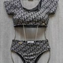 ブランドディオールDior 水着 レディース ビキニ 上下セット スイムウェア ハイウエスト ショートパンツ 体型カバー セクシー パッド付き 水着 温泉 S-XL