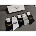 Dior ディオールレディース向け 靴下 かわいいブランド ハイソックス 大人気コットン 靴下 メンズ 通気性 ソックス 女の子好き 韓国 5足セット