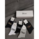 Dior ディオールレディース向け 靴下 かわいいブランド ハイソックス 大人気コットン 靴下 メンズ 通気性 ソックス 女の子好き 韓国 5足セット