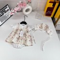 ブランドDior赤ちゃん レース ドレス 女の子 ディオールベビー ロンパース チュールスカート オシャレ フリル 可愛い ベビー服 髪飾り付き  66~90cm プリンセス 新生児 出産祝い プレゼント