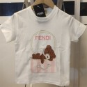 ブランド フェンディ Tシャツ 可愛い 半袖 レディース 春夏 オシャレ FENDI ｔシャツ メンズ クマ 柄 上着 カットソー カジュアル 夏服 トップス 系 男女兼用 大きいサイズ 黒 白 人気 ファッション 流行り 着心地よい XS~5XL