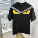 フェンディ FENDI ブランド 半袖ｔシャツ 丸首 トップス 流行り 上着 ブラウス カジュアル 衣装 おしゃれ 黒白色 人気 着心地よい 男子 レディース