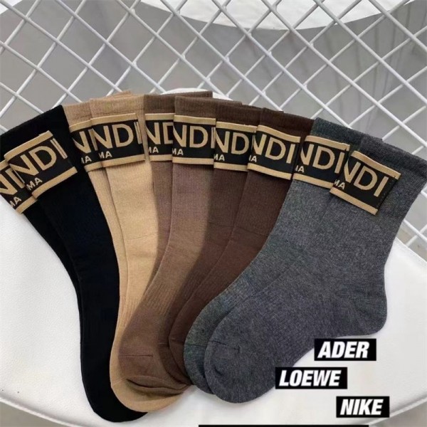 Fendi フェンディハイブランド ソックス 綿製ブランド ストッキング 大人気浅口ソックス 女の子好き 韓国上質な コットン ソックス くつした