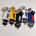 Fendi フェンディブランド ストッキング 大人気コットン 靴下 メンズ 通気性 5足セット 浅口ソックス 女の子好き 韓国ブランドソックス 男女兼用 ファッション