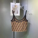 Fendi フェンディ ハイブランド タンクトップ レディース トップス ニット ノースリーブ ショート丈 へそ出し重ね着 夏 キャミソール Tシャツ 薄手 カットソー キャミソール 