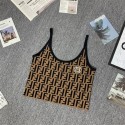 Fendi フェンディ ハイブランド タンクトップ レディース トップス ニット ノースリーブ ショート丈 へそ出し重ね着 夏 キャミソール Tシャツ 薄手 カットソー キャミソール 