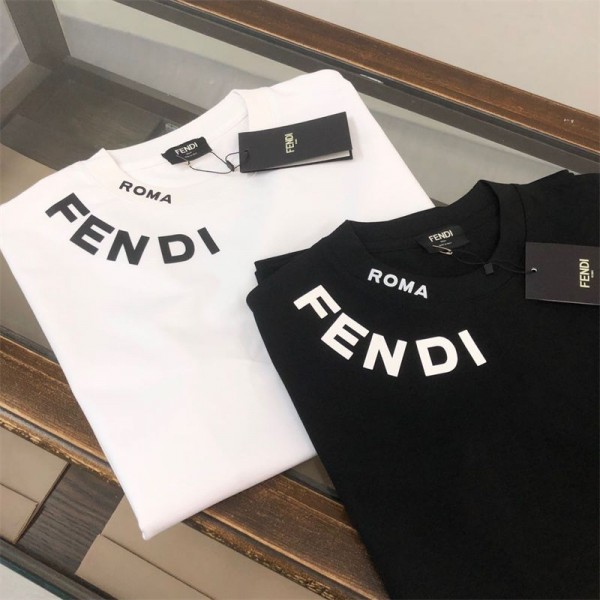 Fendi フェンディブランド半袖tシャツ夏tシャツブランドかわいいハイブランド半袖tシャツ男女兼用韓国 パチモン tシャツS - 5XL