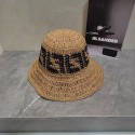 フェンディ麦わら帽子 かぎ針編み帽子 Fendi バケットハット Uvカット サンバイザー ビーチハット バイザー 折りたたみ 夏 日よけ帽子 レディース 女性 カーキ