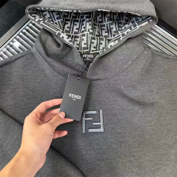 Fendi フェンディハイブランドプルオーバーパーカー偽物オーバーサイズパーカーブランドスウェット偽物 男女兼用メンズ 服 コピーL - 4XL