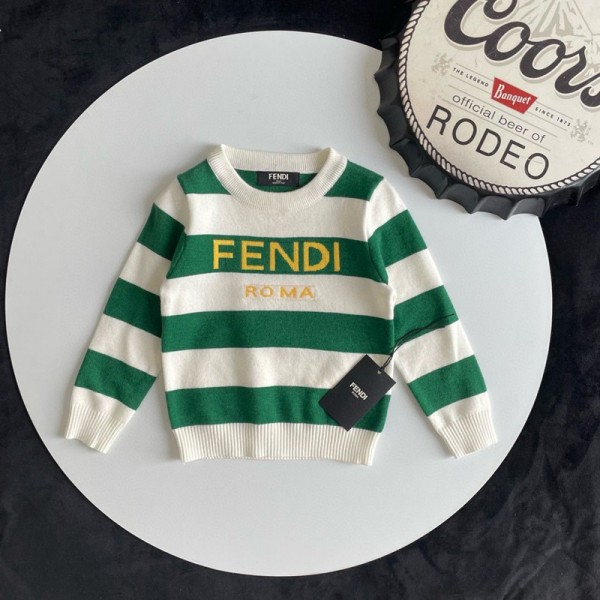 フェンディ子供服 セーター 男の 子ブランド Fendi ニットセーター ボーイズ ニット トップス クルーネックニット 丸首 プルオーバー キッズ シンプル 100-150cm 秋冬 子供用のセーター ゆったり ジュニア おしゃれ カジュアル